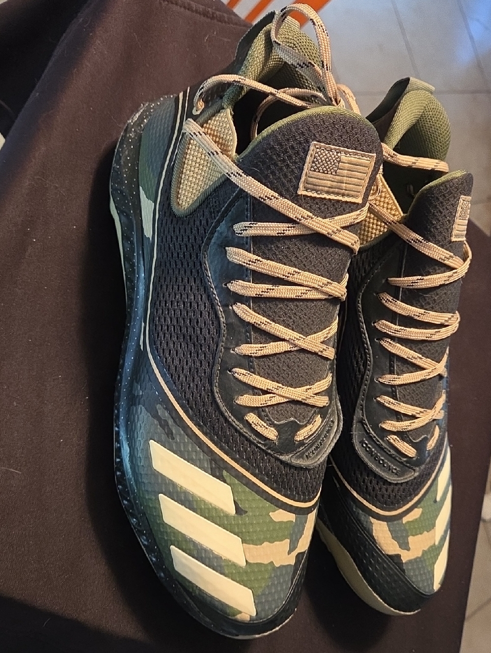 New Adidas Icon V Bounce Men's Metal Baseball Cleats USA Camo FX4258 Size 12.5